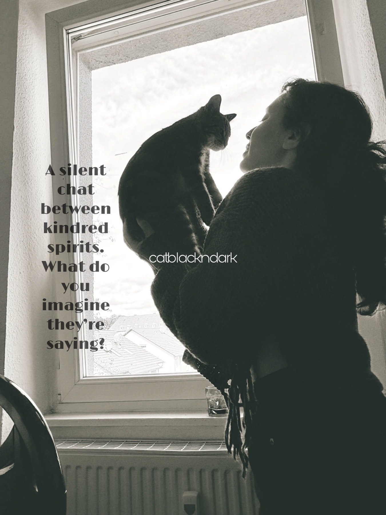 A person and cat from They Can't Talk, But They Are With Us
